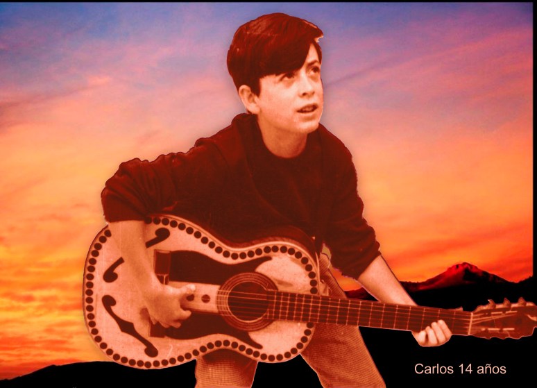 Carlos con guitarra 17.5 x 12.64